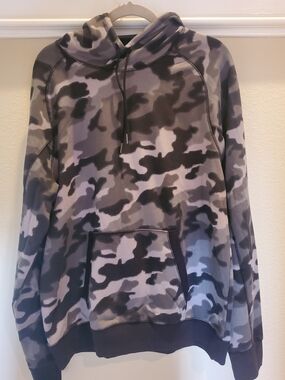Zella - Men's Camouflage Hoodie - Large -  Black & Gray